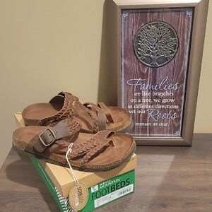 White Mountain Brown Braided Sandals